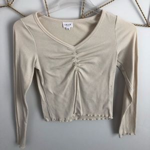 long sleeve cream shirt